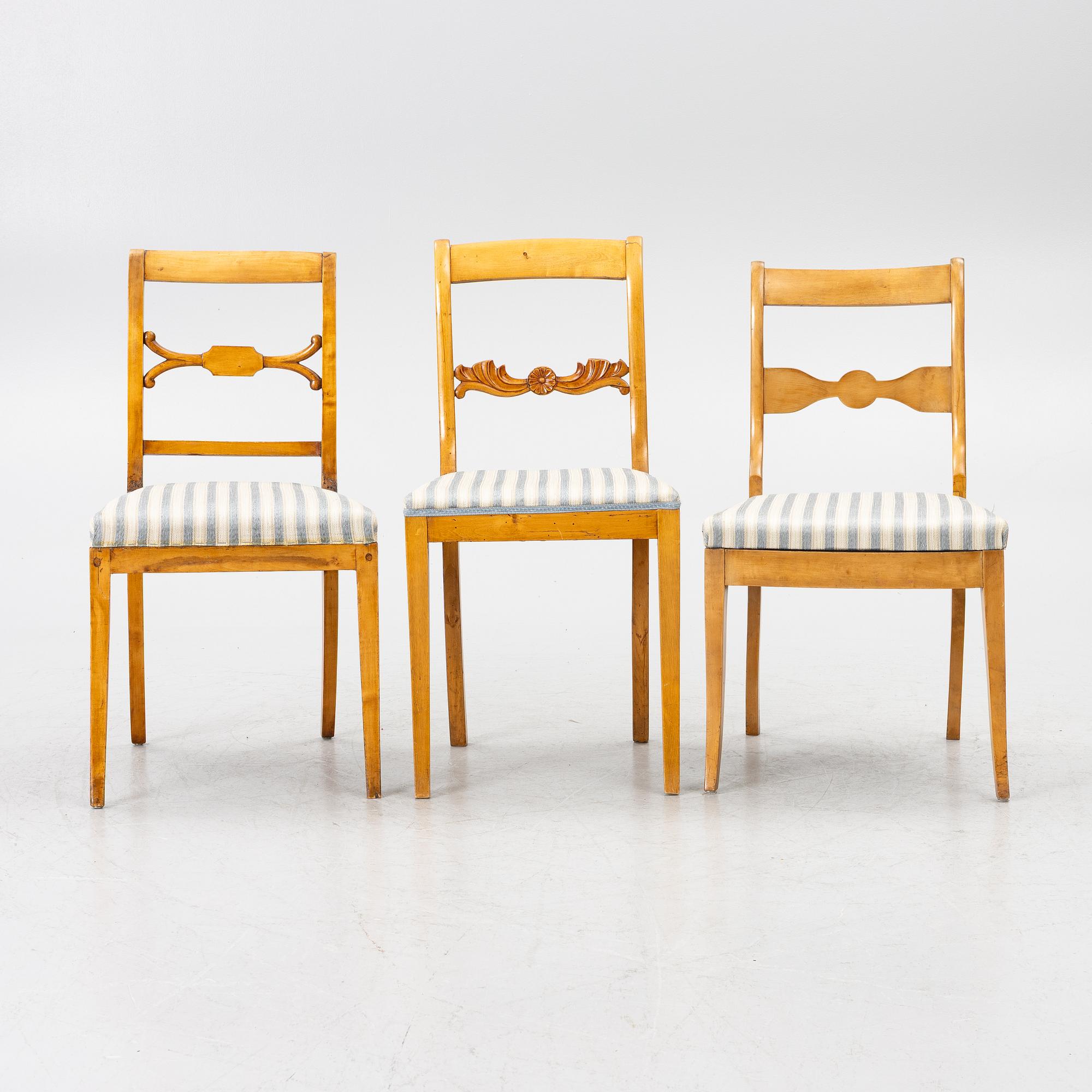 Chairs, 13 similar, Karl Johan, 19th century.