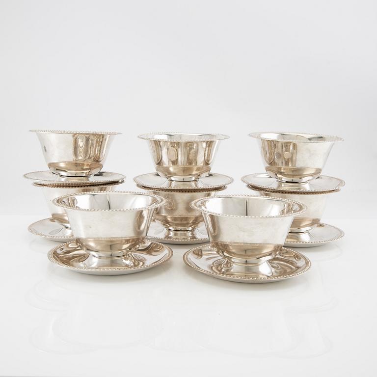 Sauce bowls 8 pcs Hejl & Co Denmark sterling silver.