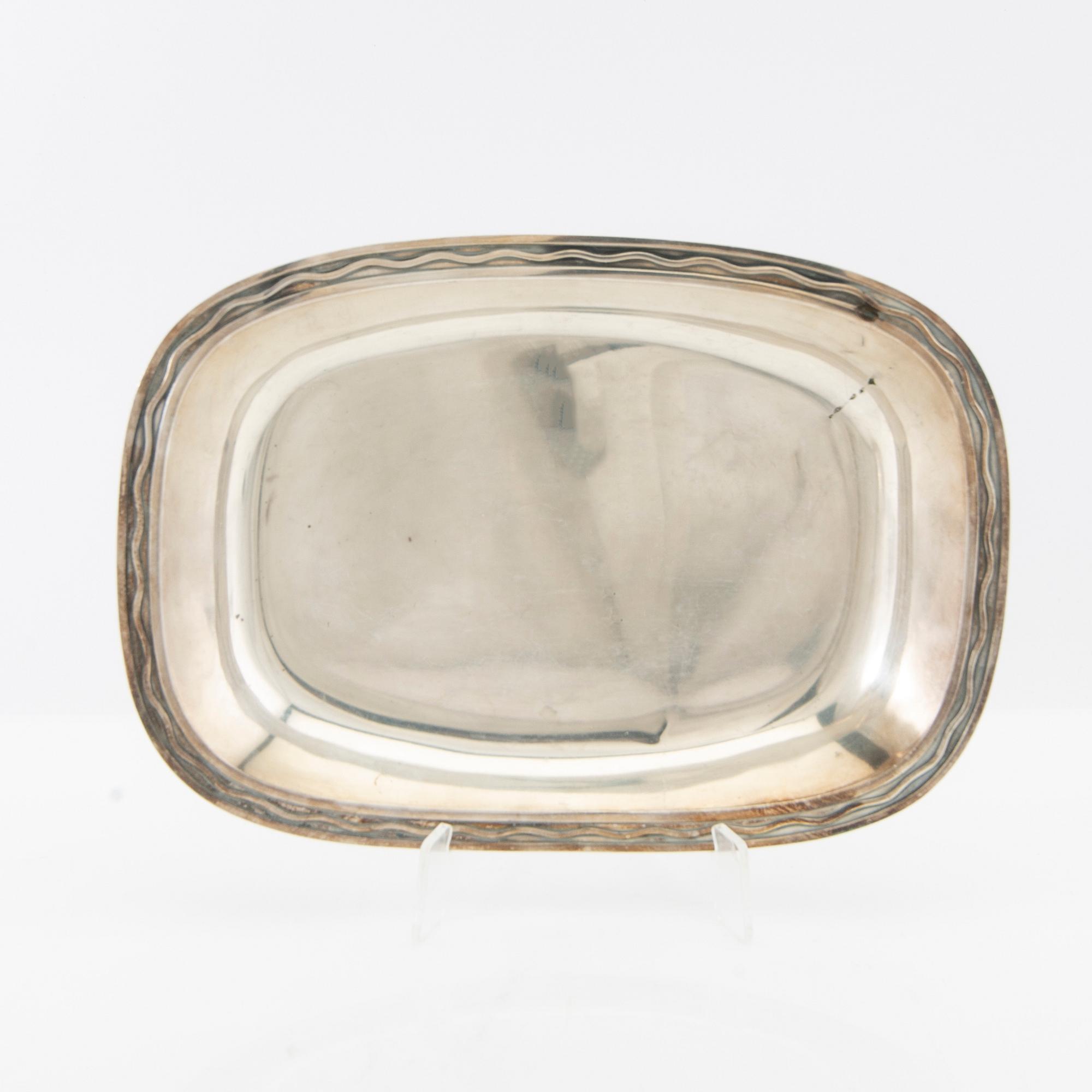 Gustaf Janson bowl plate 1 pair of sterling silver CG Hallberg Stockholm 1956.