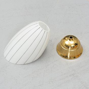 A brass ceiling lamp, mid 20th century.