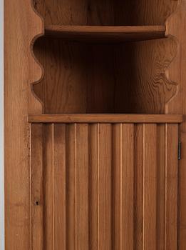 Axel Einar Hjorth, a stained pine 'Utö' corner cabinet, Nordiska Kompaniet, Sweden 1930s.