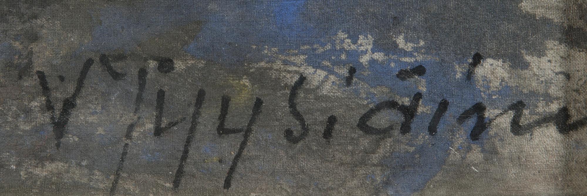 VALDEMAR PYYSIÄINEN, gouache på duk, signerad.
