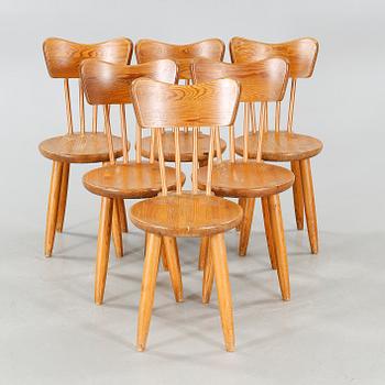 1940s six chairs by Torsten Claesson, Steneby.