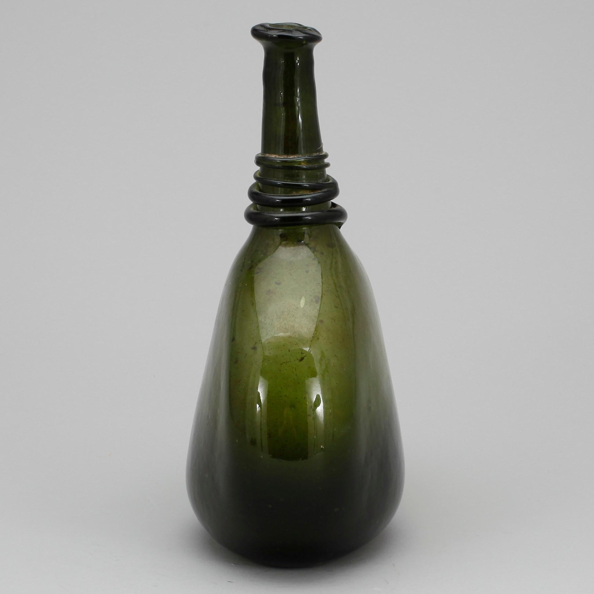 FLASKA, glas, troligen 1700-tal.