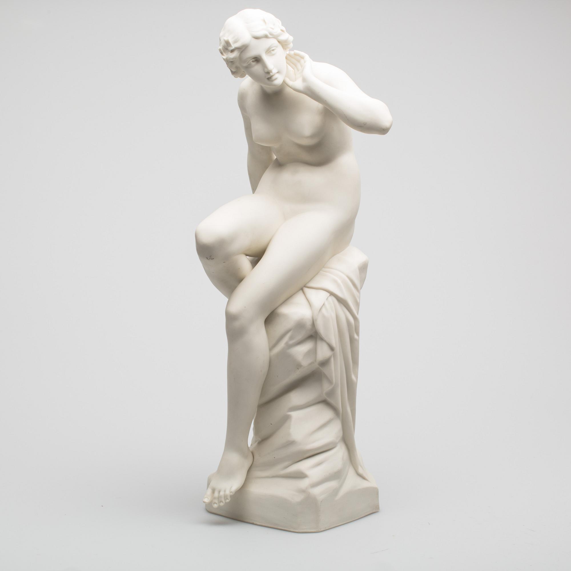 SKULPTUR, parian, Gustafsberg, 1914. Signerad G.E 1902 i gjutningen.