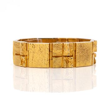 Björn Weckström, Bracelet, 18K gold, "Quadrate forms", for Lapponia, Finland.