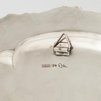 CG Hallberg, bricka, silver, Stockholm 1949.