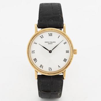 Patek Philippe, Calatrava, "Clous de Paris", wristwatch, 33 mm.
