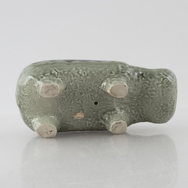 Lisa Larson, figurin, stengods, "Flodhäst" ur serien "Stora zoo", Gustavsberg.