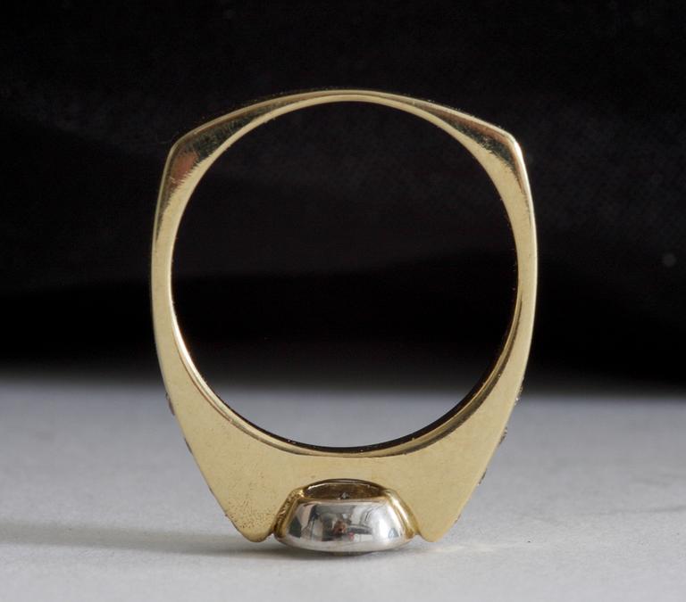 RING, guld 14K med briljant c:a 0.59 ct.