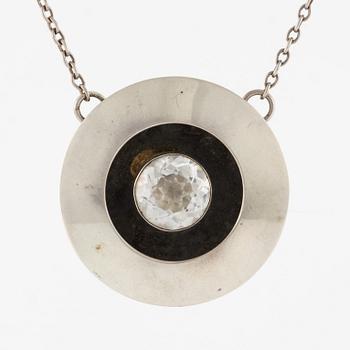 Niels Erik From, necklace, sterling silver with white stone, Denmark.