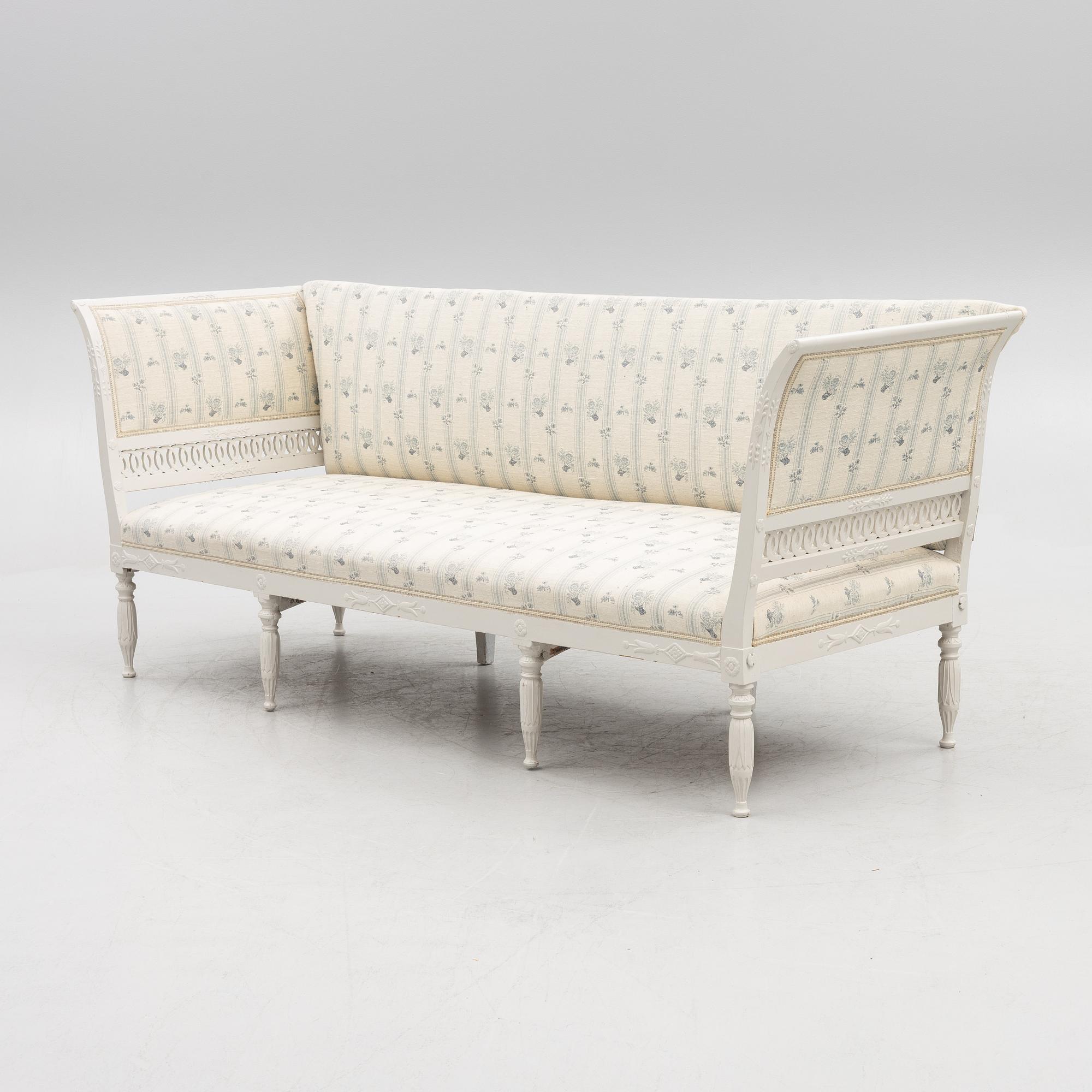 A Gustavian-style sofa, Sweden, second half of the 19th century.