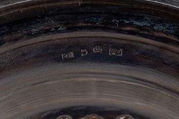 SOCKERSKÅL PÅ FOT, silver, senempire, Arvid Öhrn, Gävle 1844. Vikt ca 370 gram.