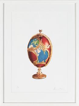 Karin Dahlin · KARIN DAHLIN, "Travelling with Faberge", färglitografi, signerad och numrerad 1/90.