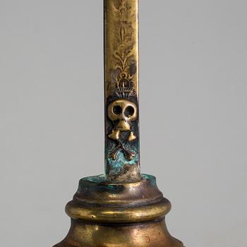 A BRONZE CRUCIFIX, 18th century.