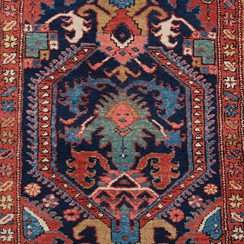 A RUNNER, a semi-antique Azerbaijan, ca 545,5 x 102,5 cm (as well as one end with 2 cm flat weave).