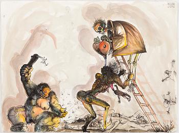 ULF RAHMBERG, Mixed media, signed with monogram.