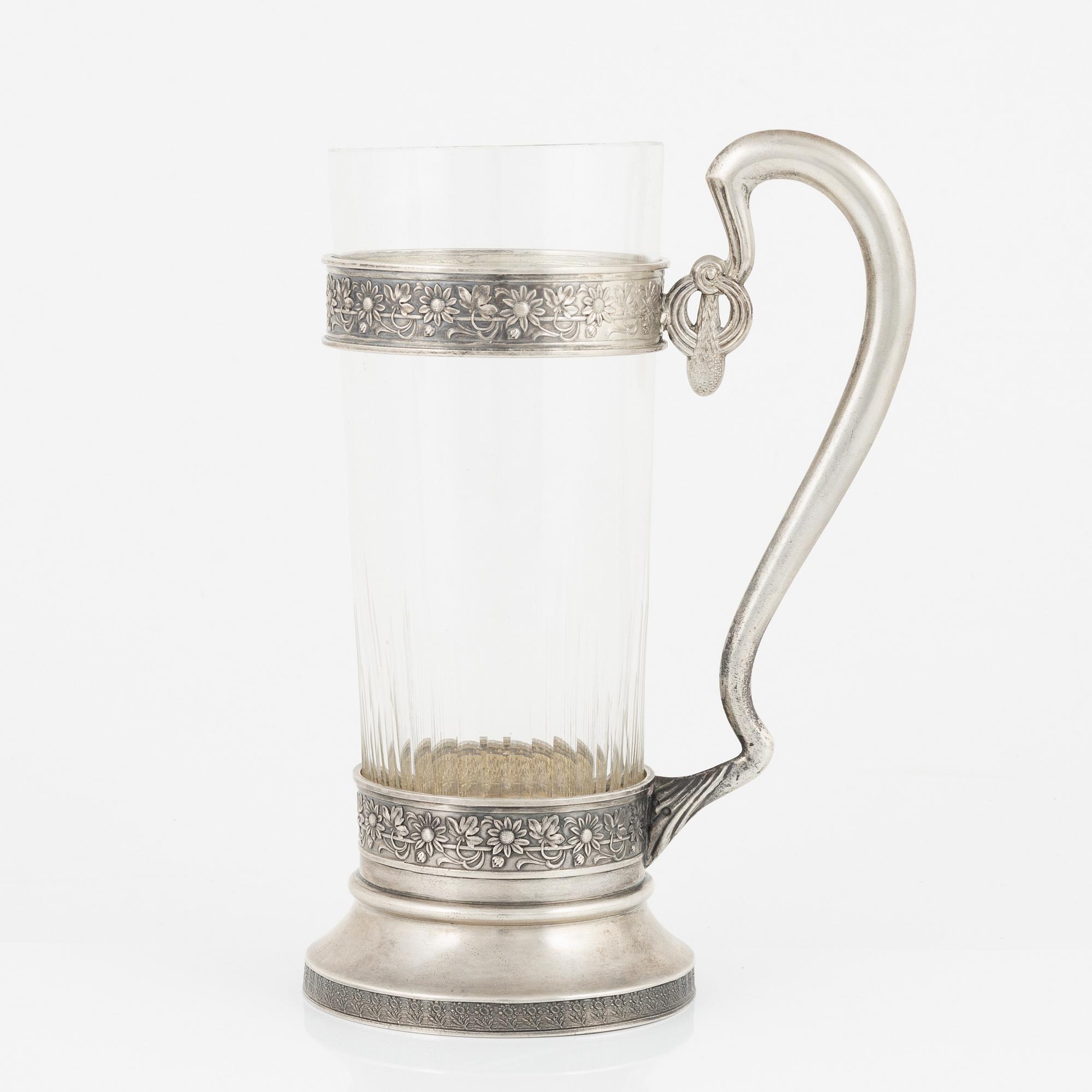 A Russian Silver Teaglass Holder, Moscow 1908-26.
