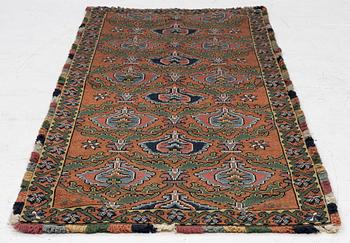 Sled cushion in folk art style, 20th century. 155 x 70 cm.