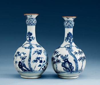 1700. A pair of blue and white vases, Qing dynasty, Qianlong (1736-95).