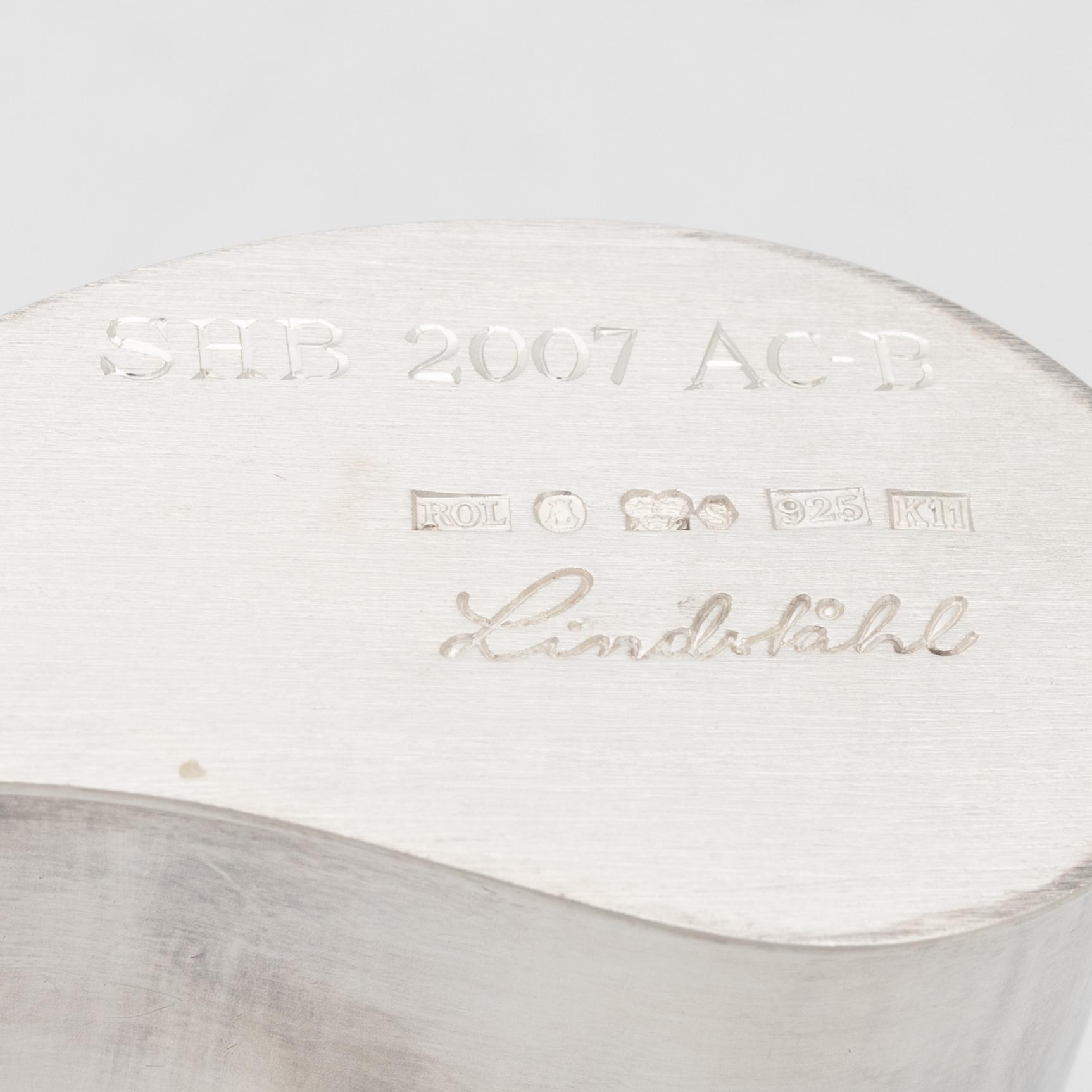 Rolf Lindståhl, a sterling silver vase, Stockholm, 2008.