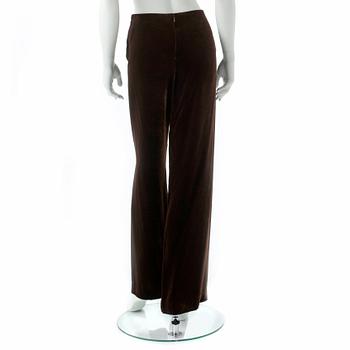 RALPH LAUREN, a pair of brown velvet evening pants.