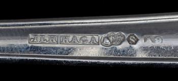 BESTICKSERVIS, 31 delar, silver, "Haga", J.L.Hultman, Stockholm, 1951. Totalvikt 1205 g.