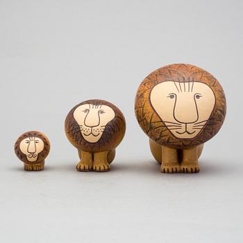 Three 20th Century stoneware figurines designed Lisa Larson, Gustavsberg.
