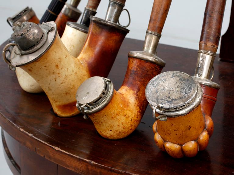 PIPBORD med 9st PIPOR, 1800/1900-tal.