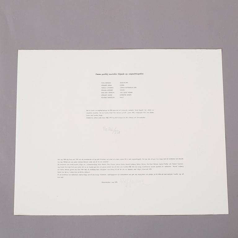 MAPP MED FÄRGLITOGRAFIER, 5 st, "Lito 30 1945 1975", numrerade 166/350.