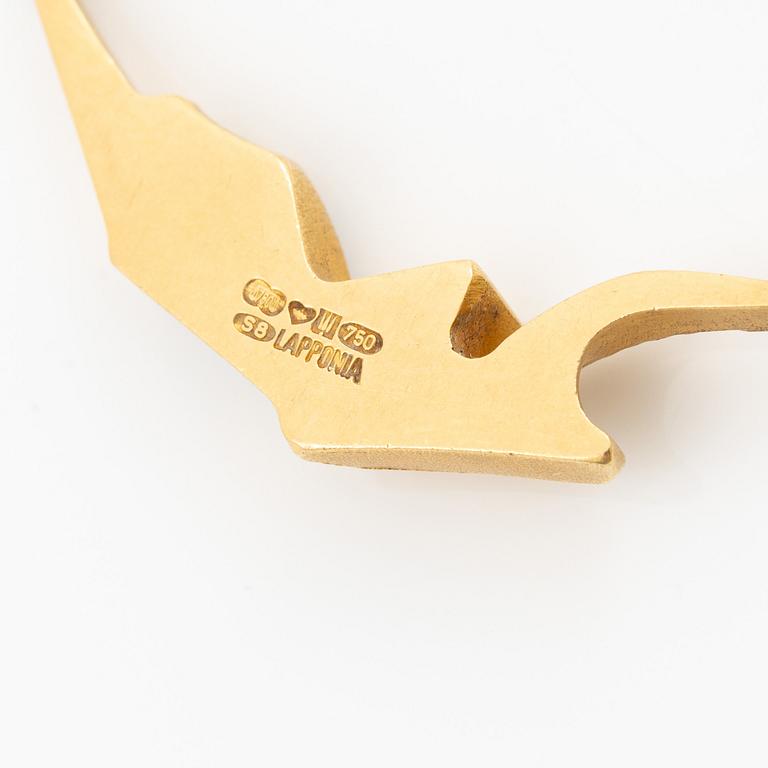 Björn Weckström, necklace, “Jonathan”, 18K gold, platinum, Lapponia. Finland, 1995.