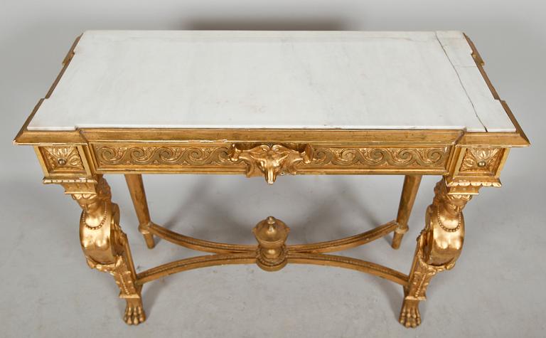 SPEGEL MED KONSOLBORD, empirestil, 1800-/1900-tal.