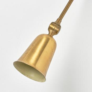 Bertil Brisborg, a rare brass wall lamp, Nordiska Kompaniet, 1950s.