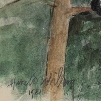 HARALD WIBERG, watercolour on paper, signed.