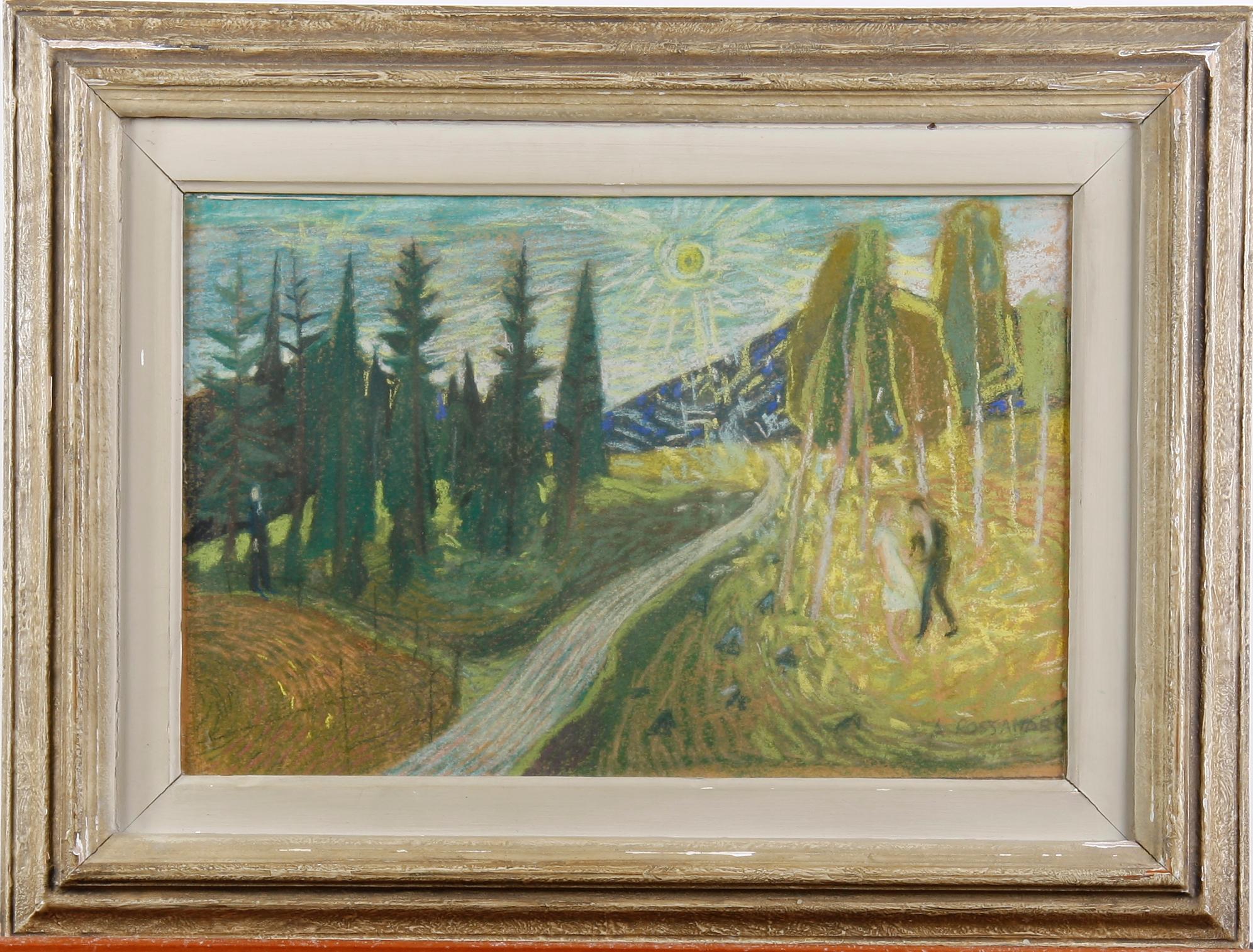 ROSSANDER, ARMAND. Pastell, sign.