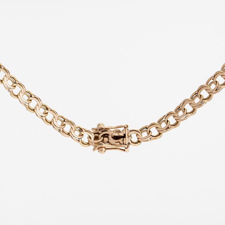 A 14K gold graduated Bismarck link necklace, Westerback, Helsinki 1969.