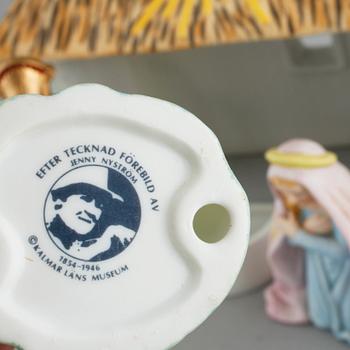 JULKRUBBA, 16 delar, biskviporslin, efter Jenny Nyström, utgiven av Kalmar Läns Museum.