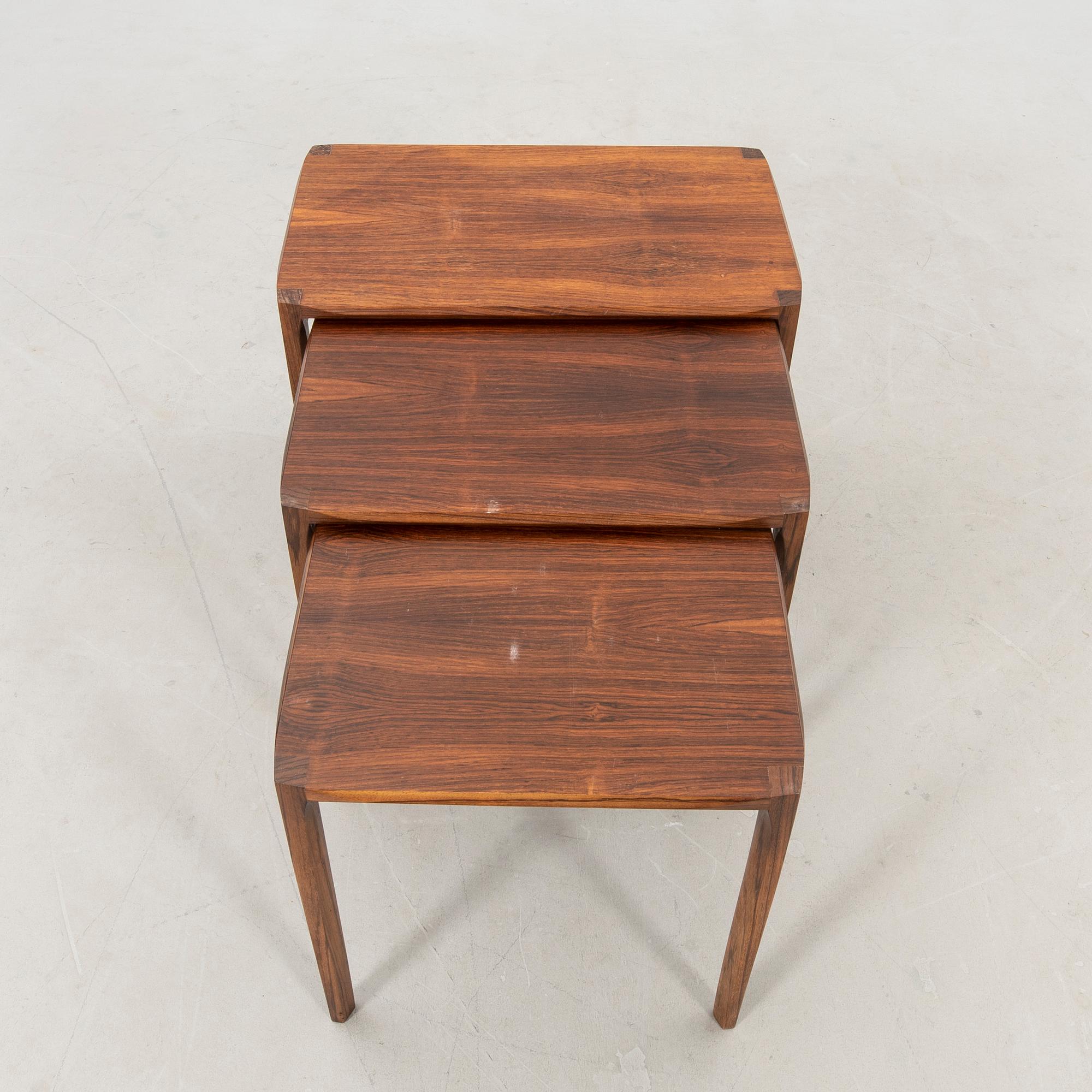 Nesting tables, 3 pieces, 1960s/70s.