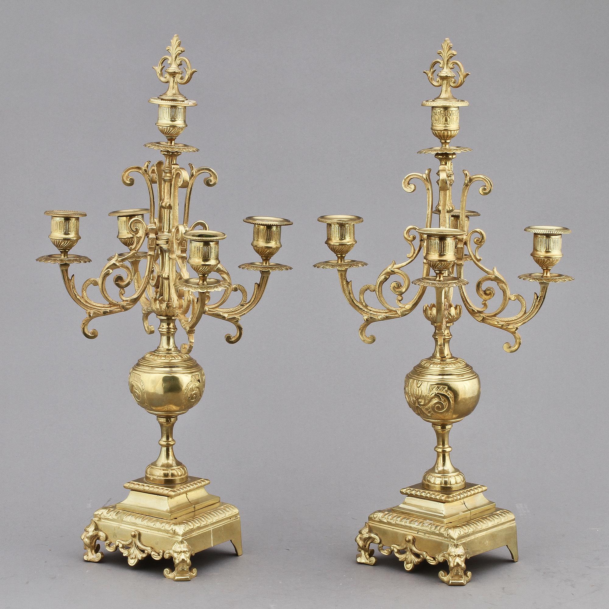 KANDELABRAR, ett par, 1800-talets andra hälft.