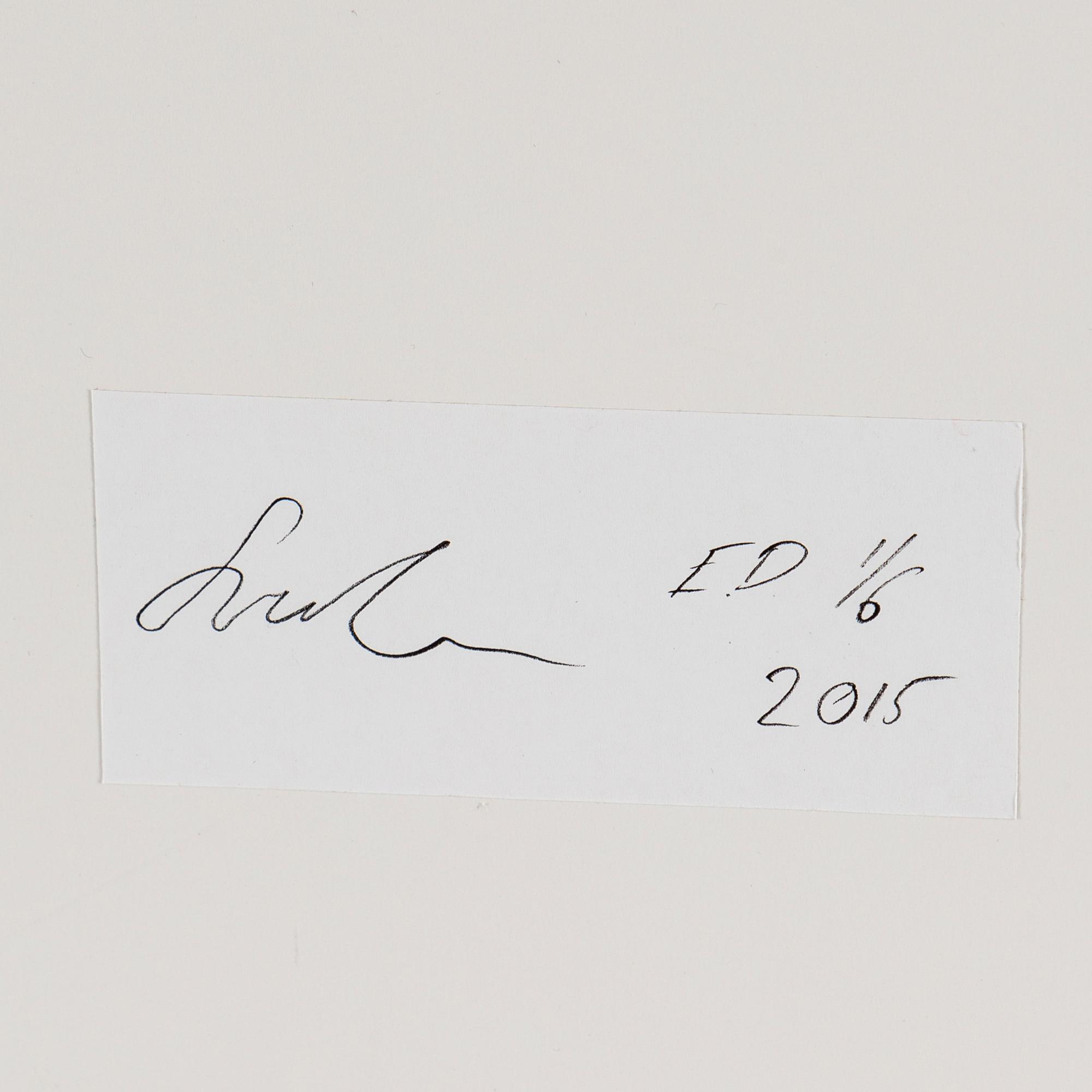 SIMON LARSSON, gelatin silver photograph, signed, numbered ED 1/6, and dated 2015 on verso.
