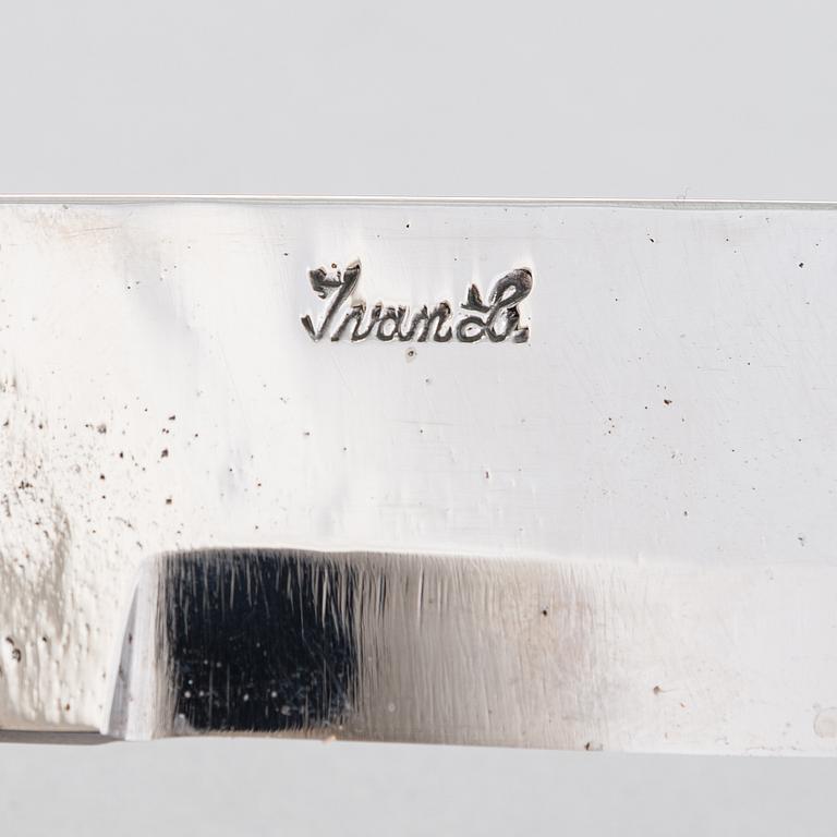Leuku knife / large knife, signed Pentti Turunen, blade by Ivan Linderborg, duodji, second half of the 20th century.