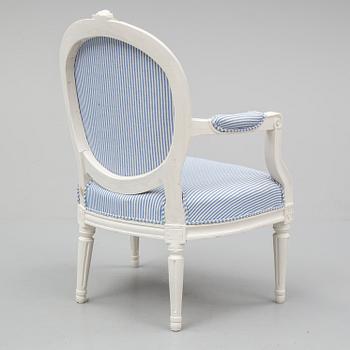 A Gustavian armchair by Erik Öhrmark, (Stockholm 1777-1813).