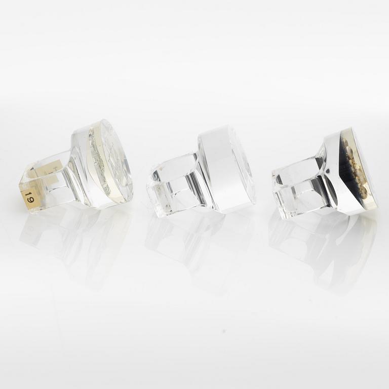 Siv Lagerström, three acrylic plastic rings, 1970s.