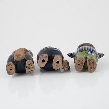 Lisa Larson, six stoneware figurines, Gustavsberg, Sweden.