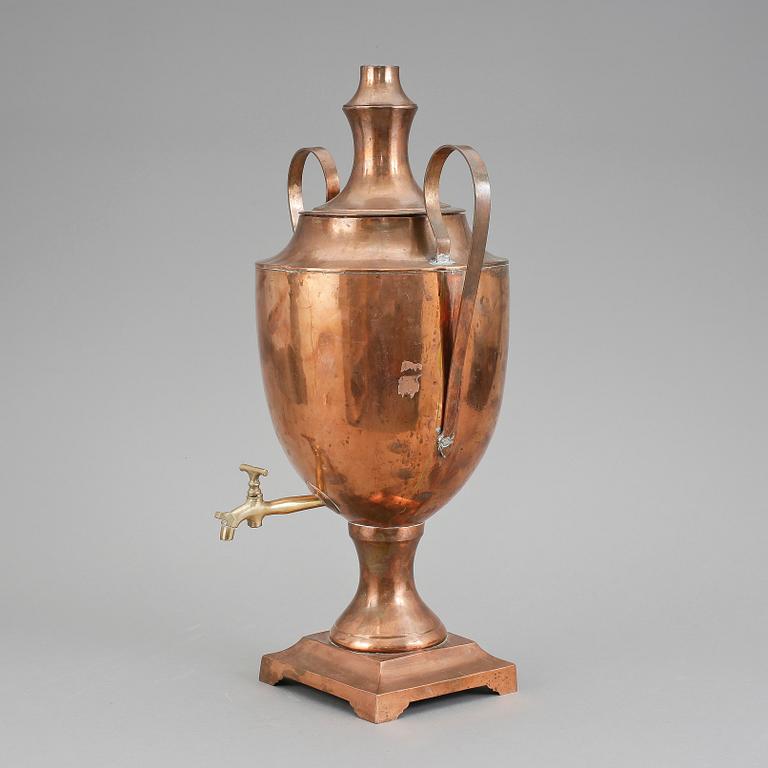 SAMOVAR. Koppar. Troligen Sverige, 1800-tal.