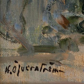 HUGO ÖFVERSTRÖM, olja på pannå, signerad.