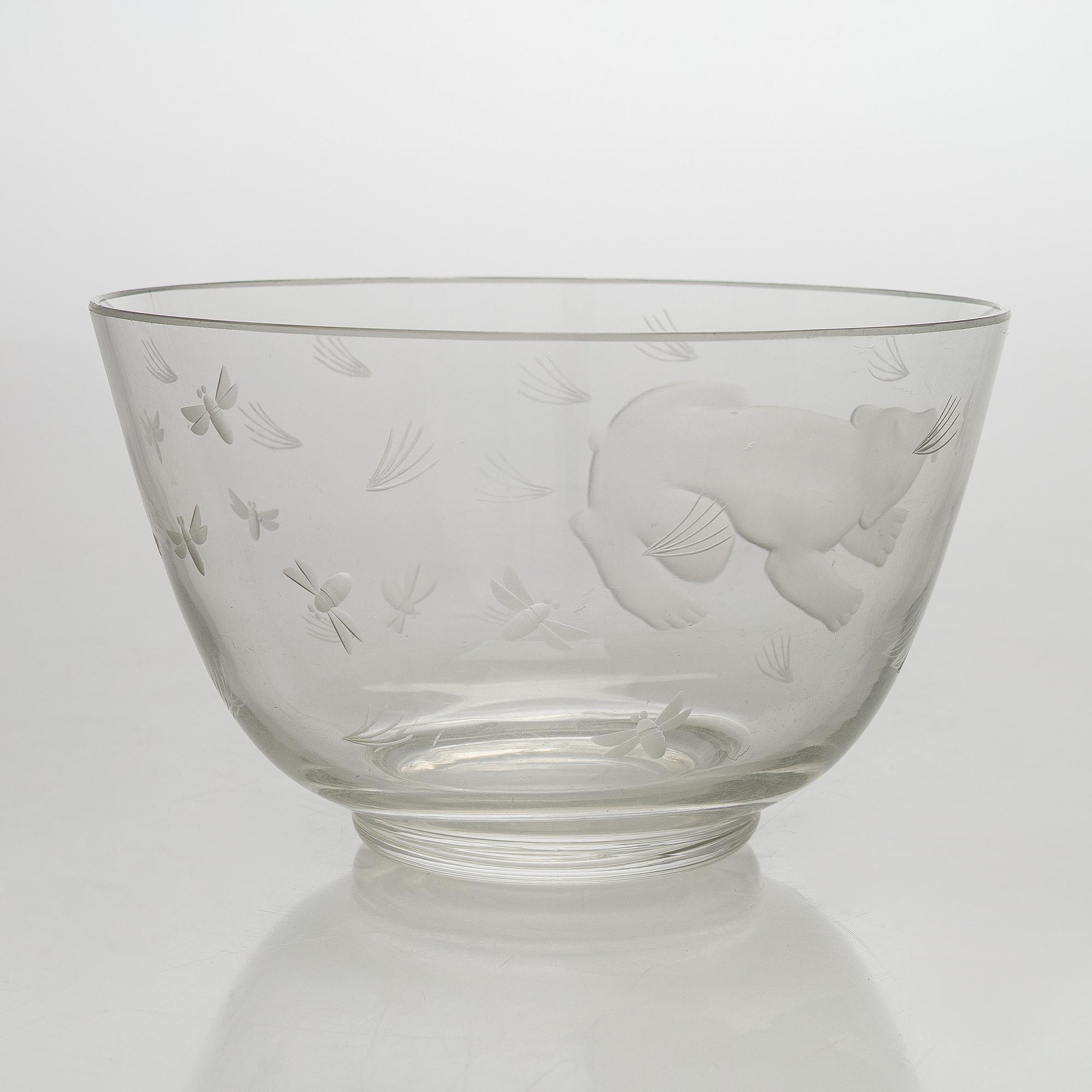 Arttu Brummer, A glass bowl signed  A. Brummer -35 Oy Riihimäki.