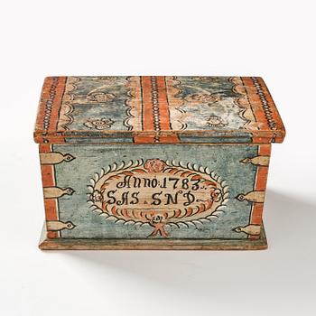 Fästmöskrin, Allmoge, norra Halland / södra Småland, daterat 1783.