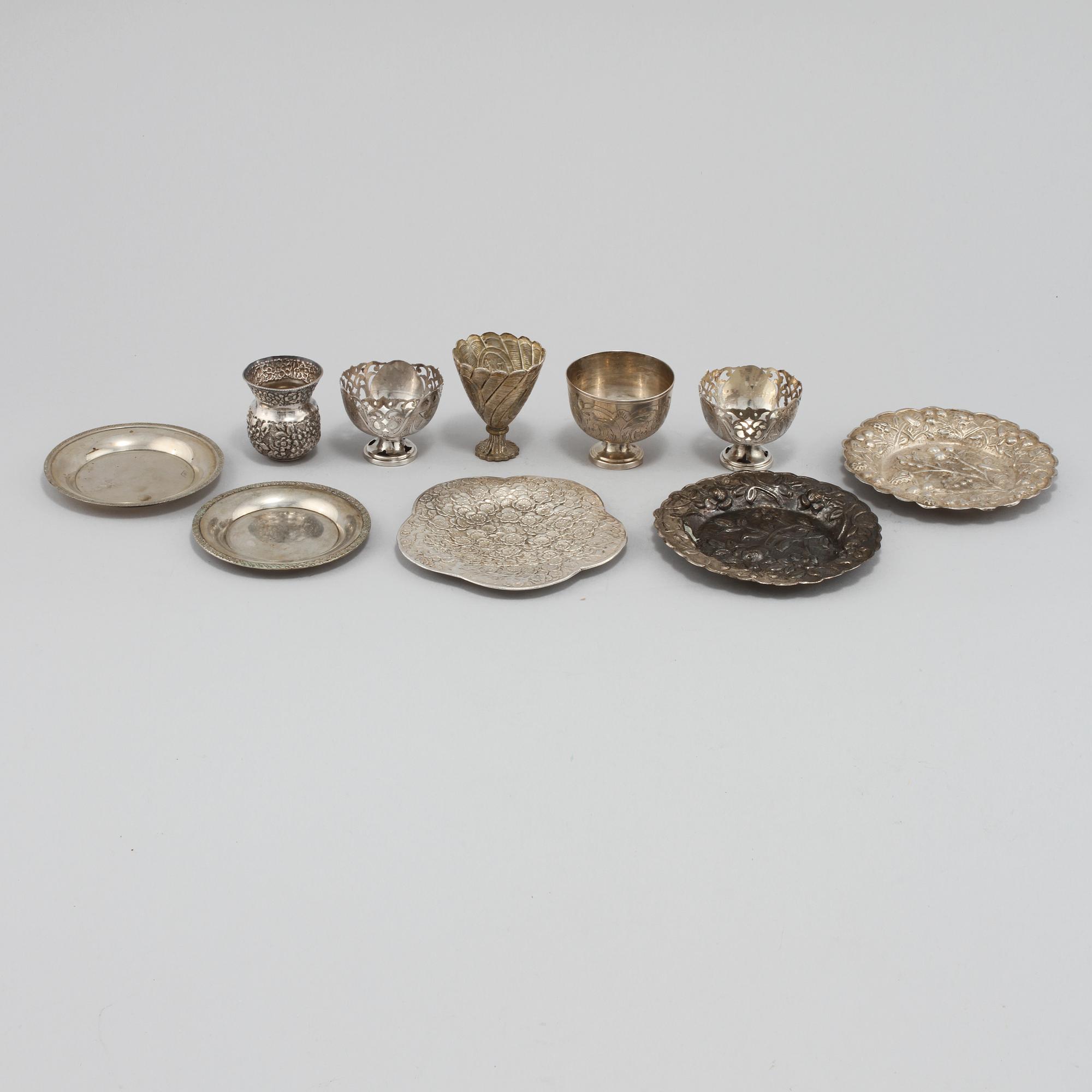 PARTI SILVER, 10 delar, 1900-tal. Vikt 460 gram.