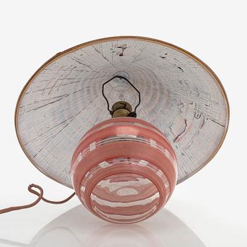 bordslampa, sannolikt Köklax Glassbruk, Finland, 1930-tal.